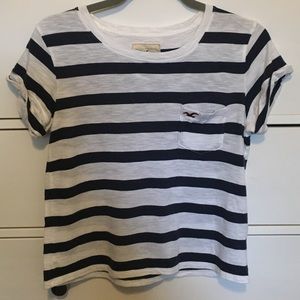 Hollister Navy Striped Top